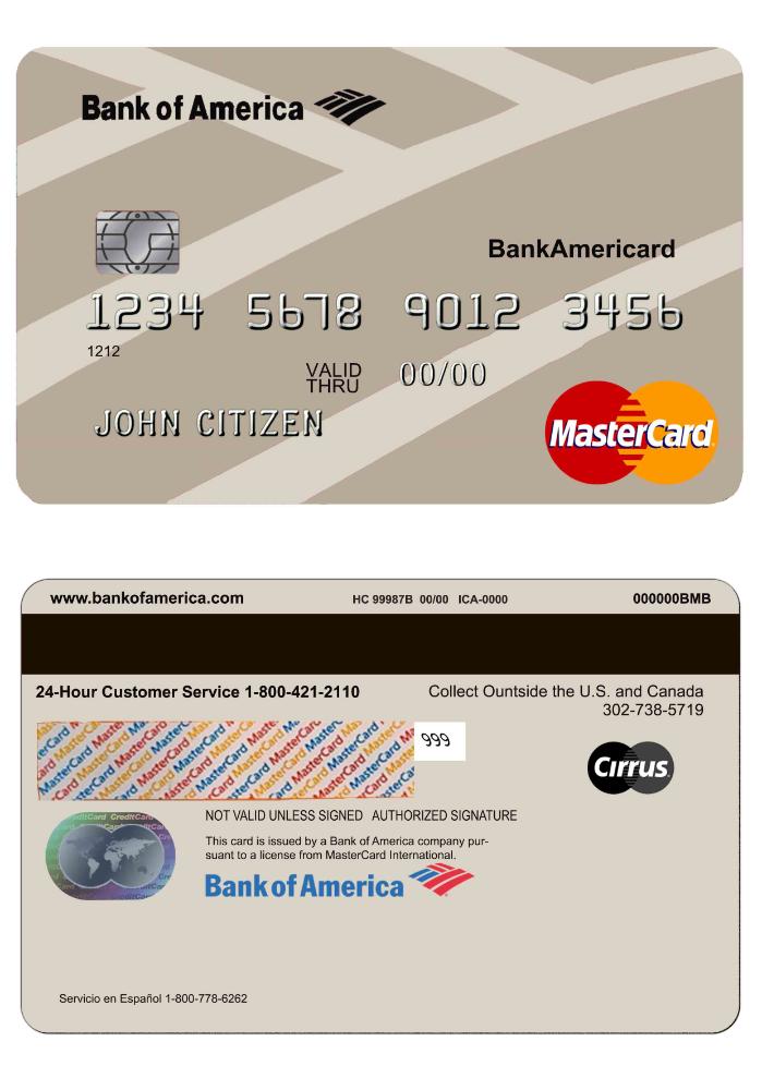 USA Bank of America Mastercard